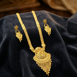 ชุดเครื่องประดับยาวสำหรับงานแต่งงานทองขนาดเล็ก14K 18K 24K แบบดั้งเดิมชุดเครื่องประดับแฟชั่นแบบยาวชุดเครื่องประดับทรงยาว - Product Image 3