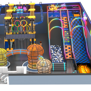 Aire de jeux intérieure futuriste néon pour e-sport, conception personnalisée, trampolines haute capacité, piscines à balles, compétitions amusantes, tendance - Product Image 2
