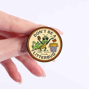 请勿乱扔垃圾 飞蛾珐琅别针 保护自然生态主题胸针批发 - Product Image 4