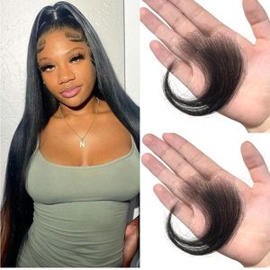 Yornosi para Cabello con Frente <span class=keywords><strong>de</strong></span> Encaje HD, con Puntas <span class=keywords><strong>de</strong></span> Bebé, Bordes Naturales Suaves, Reutilizables, Negros, 2 Piezas, 100% Cabello Virgen Brasileño Remy <span class=keywords><strong>Corto</strong></span> - Product Image 4