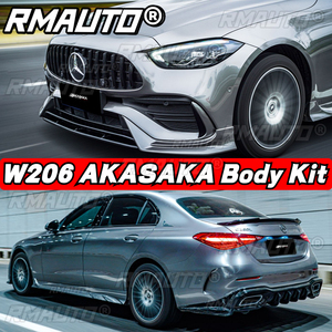 ชุดแต่ง AKASAKA สำหรับ Mercedes Benz C Class W206 ปี 2022-2023 ประกอบด้วยลิ้นกันชนหน้า สปอยเลอร์หลัง สเกิร์ตข้าง และกระจังหน้าแบบ Racing - Product Image 6