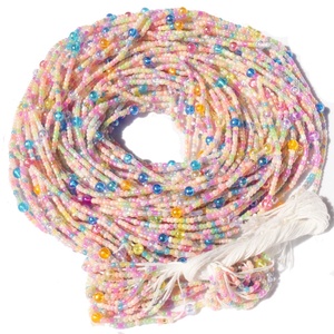 Colori del gelato estivo bella colorata regolabile cravatta sfusa su perline in vita cordoncino di cotone catena del ventre gioielli per il corpo per le donne - Product Image 3
