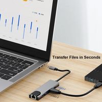Base de Conexión para Disco Duro Multifunción SY 5 en 1: HDMI 4K, Ethernet 100M, Puertos USB 3.0 Tipo C para Computadora Portátil