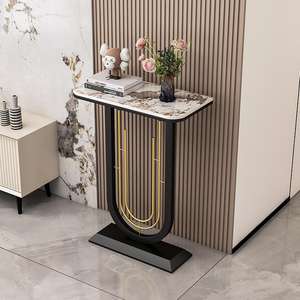 Table en dalle de pierre de luxe de style italien, support à fleurs sur pied pour le salon, décoration d'entrée, table de hall d'hôtel, couloir - Product Image 2