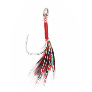 Anzuelos de Pesca Premium con Pluma de Asistencia, Anzuelos de Pesca con <span class=keywords><strong>Punta</strong></span> Afilada Reflectante y Seda Brillante - Product Image 6