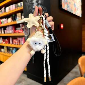 <span class=keywords><strong>Kawaii</strong></span> Anime elfe en peluche porte-clés doux porte-clés sac à dos pendentif à breloque à la mode voiture pompon accessoires pour femmes - Product Image 5
