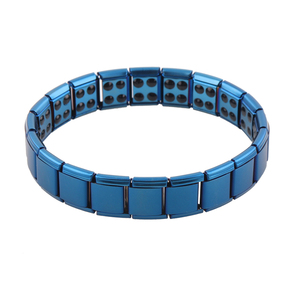 <span class=keywords><strong>Bracelet</strong></span> magnétique <span class=keywords><strong>bleu</strong></span> pour hommes et femmes, bijou en acier inoxydable, avec élastique, Balance de santé, couleur <span class=keywords><strong>bleu</strong></span>, vente en gros, 2 rangées - Product Image 4