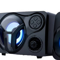 KJIXYUNG Pengalaman Suara Imersif untuk Subwoofer Gaming PC Speaker USB Bertenaga Plastik 10-30W Lampu LED Menakjubkan Stereo