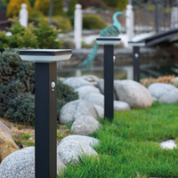 Éclairage de Jardin Carré Solaire LED en Acier Inoxydable avec Détecteur de Mouvement pour Extérieur