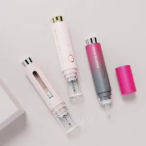 High Quality 10ml Plastic Essence Tube Color Cosmetic Eye Cream Airless Dropper Syringe Bottle with Syringe Pump