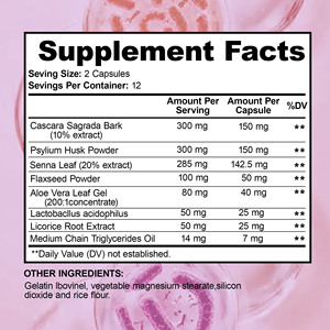 Best Sales Colon 14 Days Cleanse Capsules with Psylium Husk Powder Support Bowel Movements and Nutrient Absorption Capsules - Product Image 6