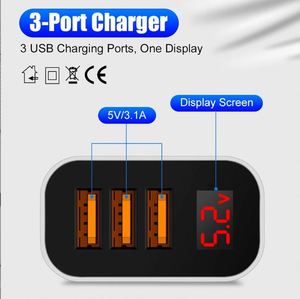 Three-port <b>USB</b> QC3.0 Fast Charger 15W Universal Intelligent Digital Display for Mobile Phone - Product Image 4