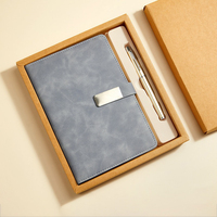 Ensemble cadeau de carnet de planification A5 personnalisé, comprenant un carnet à couverture rigide en cuir polyuréthane et des marque-pages avec logo