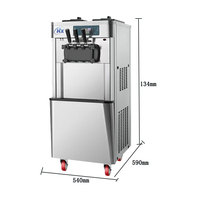 Nouvelle Machine Commerciale Automatique à Crème Glacée Italienne 3 Parfums pour Professionnels