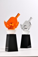 Trofeo de Cristal para Tenis de Mesa con Grabado Láser de Forma Geométrica Personalizable al por Mayor