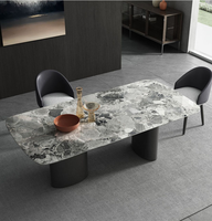 Fournisseur de tables à manger multifonctionnelles modernes OEM&ODM, table de salle à manger en pierre frittée de luxe à finition brillante pour hôtel, hall, appartement