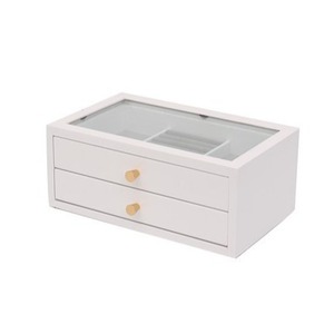 Solid wood jewelry <b>box</b>, large capacity, walnut wood color, drawer pull-out storage <b>box</b> for <b>earrings</b>, pendants, and jade. - Product Image 5