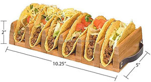 Support à <span class=keywords><strong>tacos</strong></span> en bois, plateau à <span class=keywords><strong>tacos</strong></span> en bambou, support debout, peut contenir 6 <span class=keywords><strong>tacos</strong></span> à coque souple ou dure, idéal pour les tortillas, les burritos, les fêtes à domicile - Product Image 6