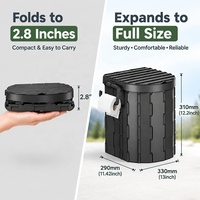 Toilette de camping portable pour adultes, seau de toilette de voyage avec couvercle 30L gris, pot anti-fuite pour camping-car, voiture et bateau