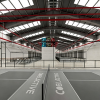 Structure en acier pour salle de pickleball intérieure, capacité de charge de neige lourde de 15 kN, certifiée EN1090 CE, fabrication en usine