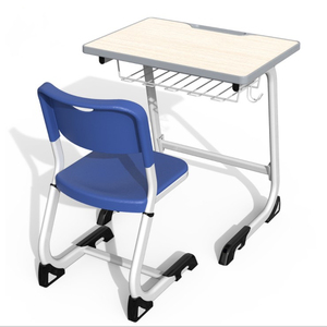 Moderno precio de fábrica barato aula individual escritorio y silla escuela mesa de escritura con cajón de libros para muebles de estudiantes - Product Image 6