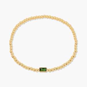 New Arrival 12 Month Birthstones Charm Handmade Jewelry Waterproof 18k Gold Plated Stainless Steel <b>Beaded</b> <b>Bracelet</b> for Women - Product Image 5