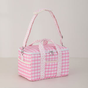 Borsa Frigo Personalizzata a Quadretti per Spiaggia e Piscina, Morbida e Portatile per Snack e Bevande - Product Image 5