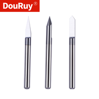 Fraise en V à fond plat en carbure monobloc 6 mm revêtue 2A DouRuy |   Cutter de gravure haute précision pour laiton, le cuivre et l'aluminium