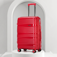Valises trolley de luxe en PP rigide de haute qualité avec 4 roues, doublure légère en polyester et ensembles de voyage