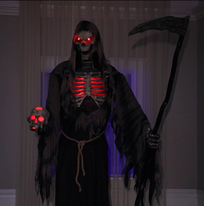 Decoración de Halloween Animatrónica Gigante de Interior con Forma de Ceñador Espeluznante con Guadaña para Animación y Horror - Product Image 6