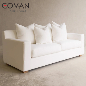 Canapé Chesterfield <span class=keywords><strong>scandinave</strong></span> carré rembourré à trois places de la <span class=keywords><strong>série</strong></span> Nordic, conçu pour les salons et les zones de réception - Product Image 4