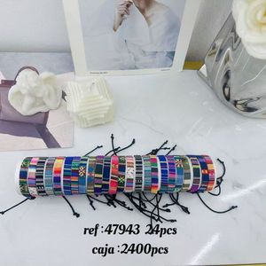 Braccialetti Intrecciati Cm 24 Pezzi Stile Geometrico Bohémien Elastici Unisex alla Moda - Product Image 1