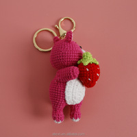 Porte-clés ours en tricot et crochet fait main, mignon et décoratif