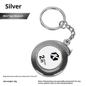 Mètre ruban porte-clés 2m, enrouleur automatique, boîtier métallique, verrouillage coulissant, mini, cadeau, publicitaire, pour articles ménagers et mesure de tour de buste, taille et hanches - Product Image 6