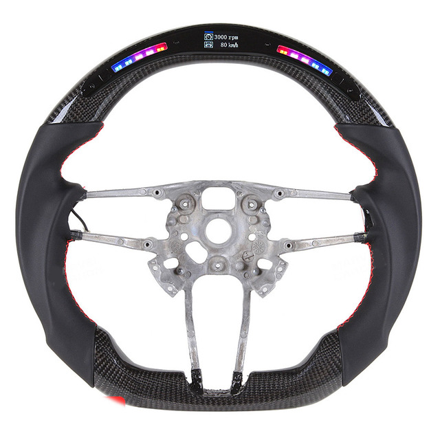 Custom LED Shift Lights Racing Car Steering Wheel Fit for 911 718 918 Panamera Macan Cayenne Cayman Steering Wheel Carbon Fiber