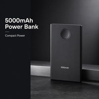 Batterie externe portable noire 5000 mAh avec fonction d'enregistrement 1080P
