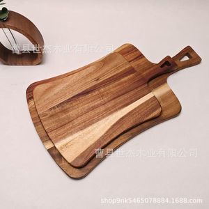 Planche à steak en bois Shijie, forme irrégulière avec poignée, plateau de service de cuisine de qualité alimentaire - Product Image 2