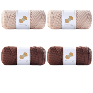 <b>100</b>% <b>Polyester</b> Hand-Knitted Baby Cradle T-Shirt Unique High-Strength Coarse <b>Yarn</b> Crochet Designs 400g Weight Dyed Fancy <b>Yarn</b> - Product Image 1