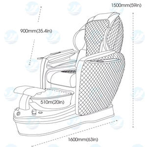 Moderner Luxus Bestseller Pediküre-Massagesessel Fuß-Spa OEM Einstellbare Farbe Vibration für Nagelstudio - Product Image 4