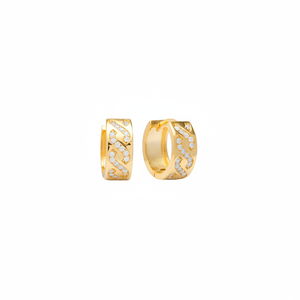 Boucles d'oreilles créoles turques en argent sterling 925 avec pierres ONR2014 - Product Image 2