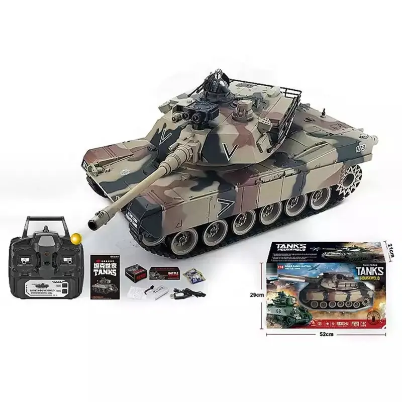Wholesale 1/18 Scale 2.4G 20CH High Speed Remote Control Tank With Sound USA M1A2 Tank Vehicle Model Toys For Kids