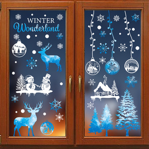 Nouvelles décorations de <span class=keywords><strong>Noël</strong></span> 2026, décorations de fenêtres, rennes colorés, bonhomme de neige, autocollants <span class=keywords><strong>électrostatique</strong></span>s, décorations de fenêtres, autocollants - Product Image 3