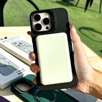 Étuis de téléphone portable antichoc en TPU avec design magnétique blindé, support d'objectif et support intégré pour iPhone 16/15/14 – Modèle OEM tendance