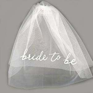 Wholesale White Print <strong>Bride</strong> <strong>to</strong> <strong>Be</strong> Veil Bach Party Accessories <strong>Bride</strong> <strong>to</strong> <strong>Be</strong> <strong>Headband</strong> White Veil Wedding Bridal Shower Decors - Product Image 2