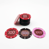Vente en gros de jetons de poker ronds de casino imprimés personnalisés de haute qualité avec numéros jetons de poker en céramique s'il vous plaît