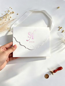 Tarjeta de Invitación de Boda Islámica Personalizada con Grabado, Invitación Musulmana Árabe para <span class=keywords><strong>Nikkah</strong></span>, Sobres, Bolsas, Kit de Invitación de Boda con Papel Metálico Fucsia - Product Image 1