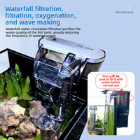 Desktop-Aquarium mit Pflanzen, pflegeleichtes Fischbecken mit schwarzem Rückwand-Nano-Tank für Betta, Garnelen und Aquascaping