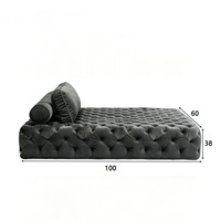 Canapé-lit de luxe en velours capitonné à boutons, sans accoudoirs, chaise longue capitonnée, canapé de sol pour salon et chambre à coucher