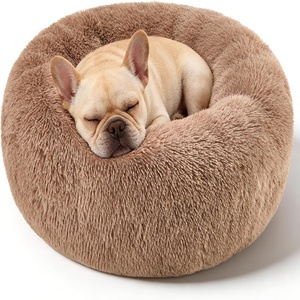 Round Long Plush Super Soft Cat Dog Luxury Fluffy Faux Fur Pet Sleeping <b>Bed</b> Puppy Dog Basket Cushion Mat Portable Cat Dog <b>Nest</b> - Product Image 1