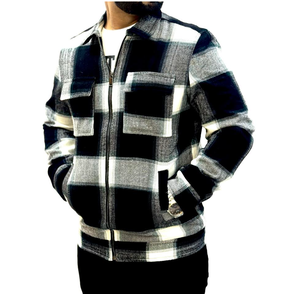 Veste en flanelle à carreaux pour homme de haute qualité, nouveau style avec poches poitrine, 100% coton, longue et chaude pour l'hiver - Product Image 3